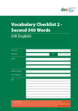 Load image into Gallery viewer, Vocabulary Checklist 2 - Second 340 Words - PDF Edition