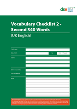 Load image into Gallery viewer, Vocabulary Checklist 2 - Second 340 Words - PDF Edition
