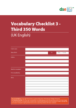 Load image into Gallery viewer, Vocabulary Checklist 3 - Third 350 Words - PDF Edition
