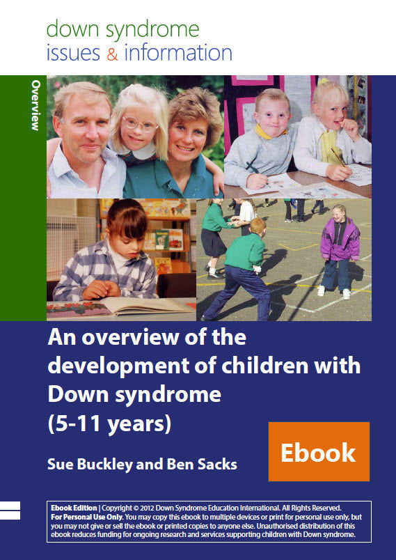 An Overview of the Development of Children with Down Syndrome (5-11 years) - PDF Ebook