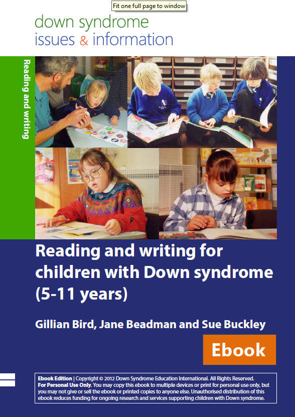 Reading and Writing Development for Children with Down Syndrome (5-11 years) - PDF Ebook