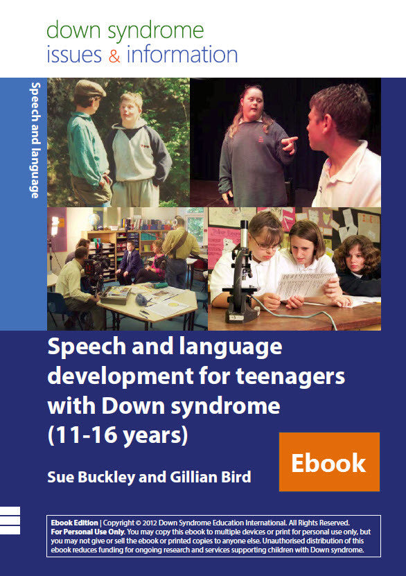 Speech and Language Development for Teenagers with Down Syndrome (11-16 years) - PDF Ebook